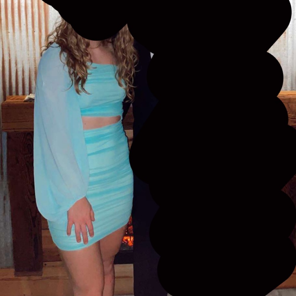 Teal homecoming short dress